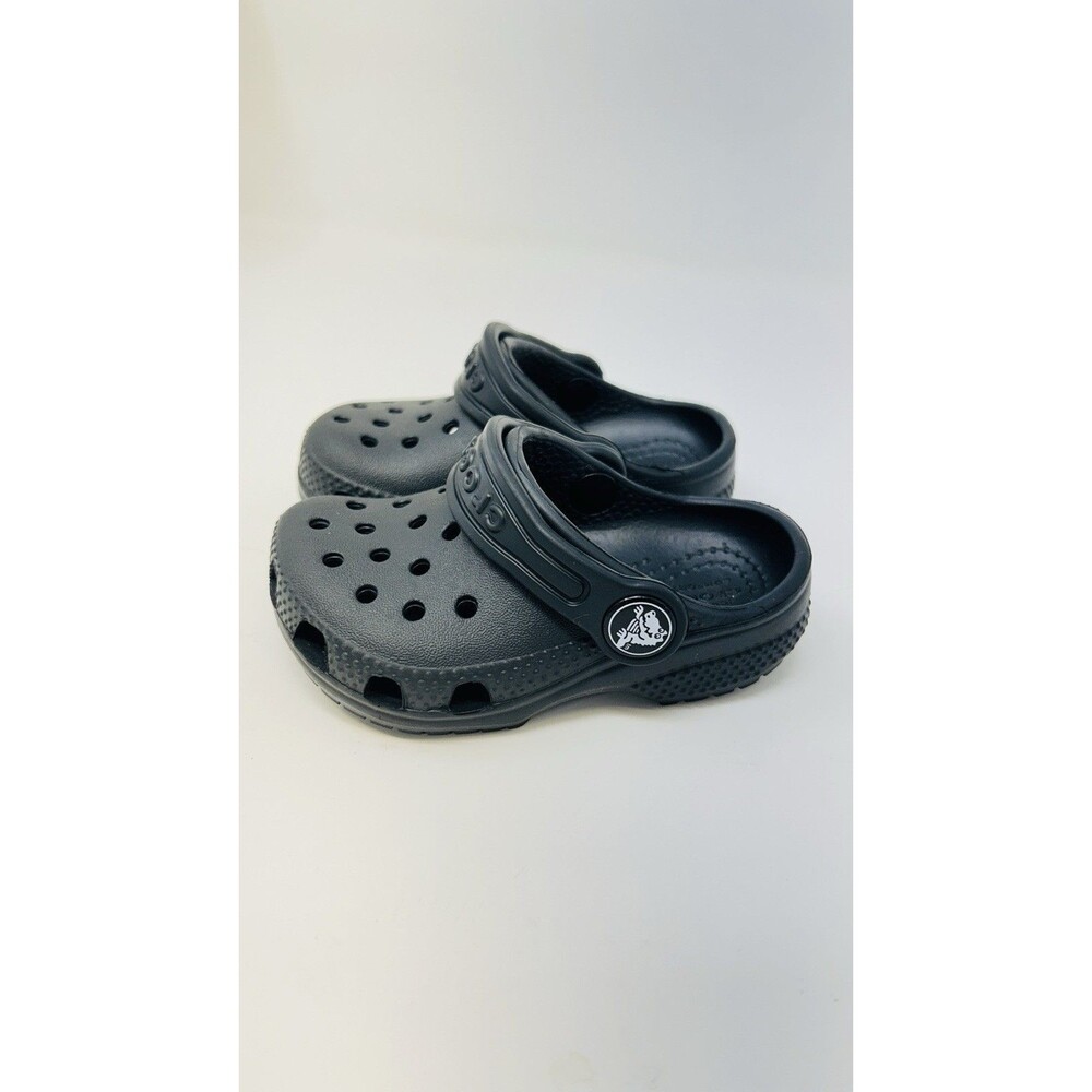 Crocs Classic Clogs Kids Sz 5 C5 Black Ankle Strap Round Toe Slip-On Shoes